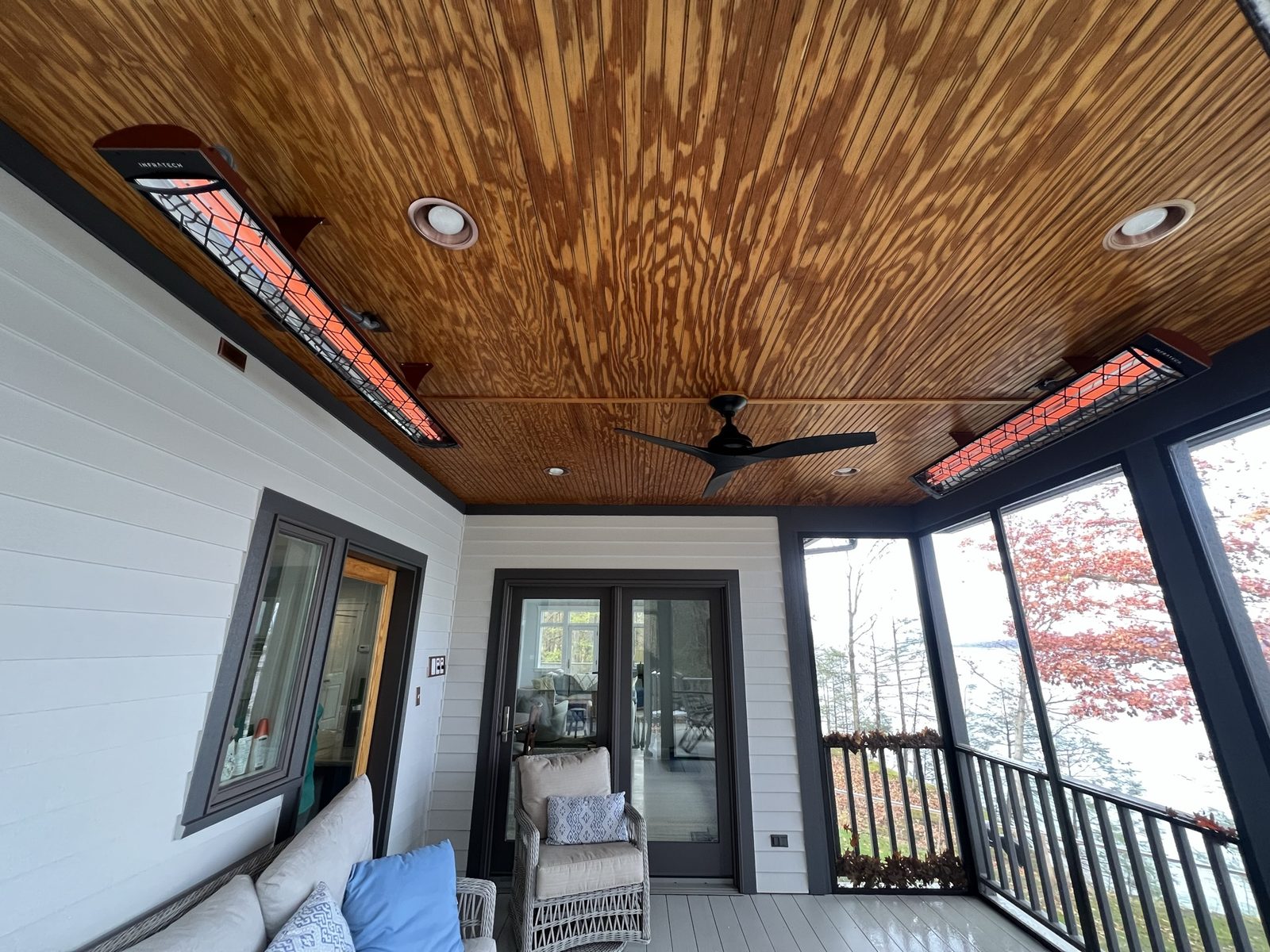 Infratech heater and wiring in a screened porch